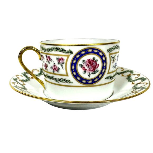 Haviland Limoges "Louveciennes" Flat Cups/Saucers-Set of 5-France-Pristine Mint! - Picture 5 of 8